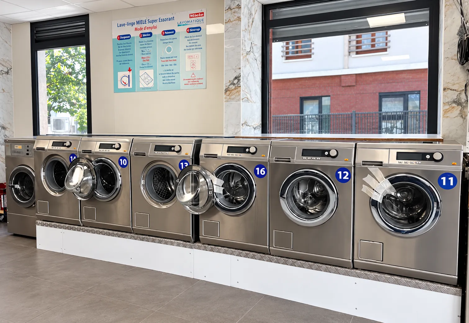 Rangée de lave-linge